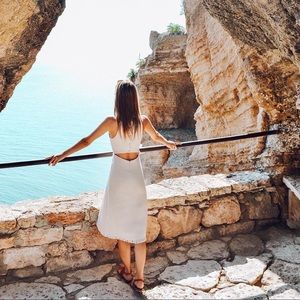 Astr the Label Woven Midi Sundress